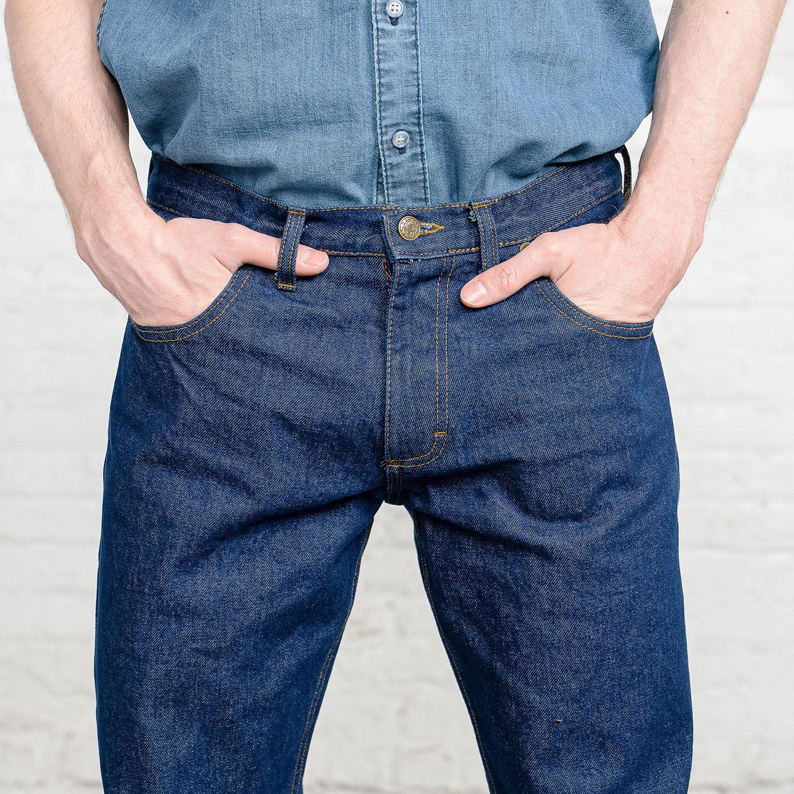 100% Cotton Tailored Fit Dark Wash
