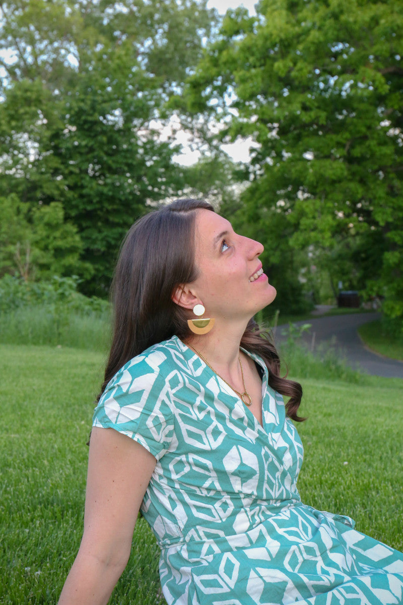 Chord Geometric Wood Studs - Brass